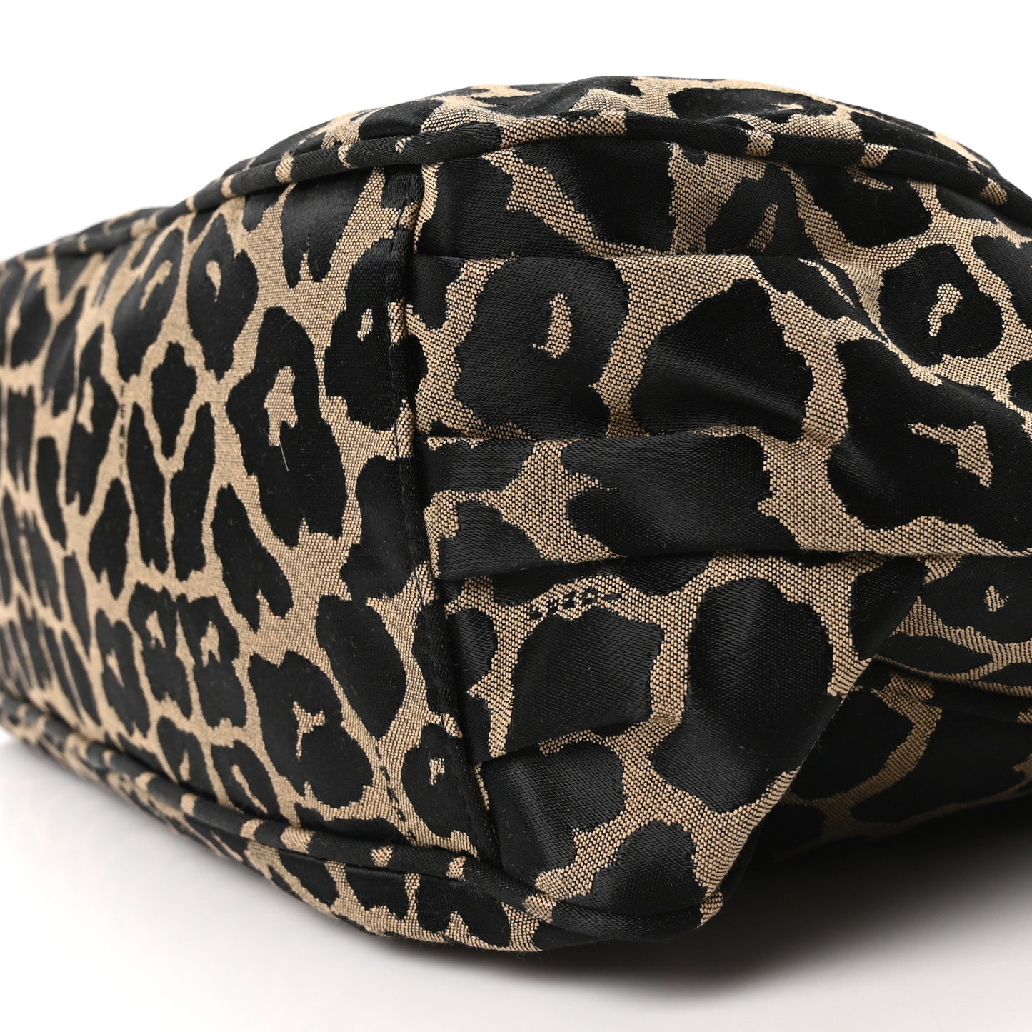 Jacquard Leopard Print Mia Shoulder Bag Taupe Black