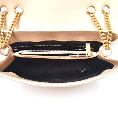 Saint Laurent Calfskin Y Quilted Monogram Medium Loulou Chain Satchel Nude Powder 4 of 11