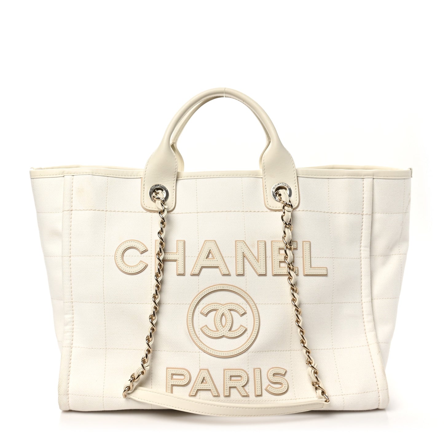 Cotton Medium Deauville Tote White