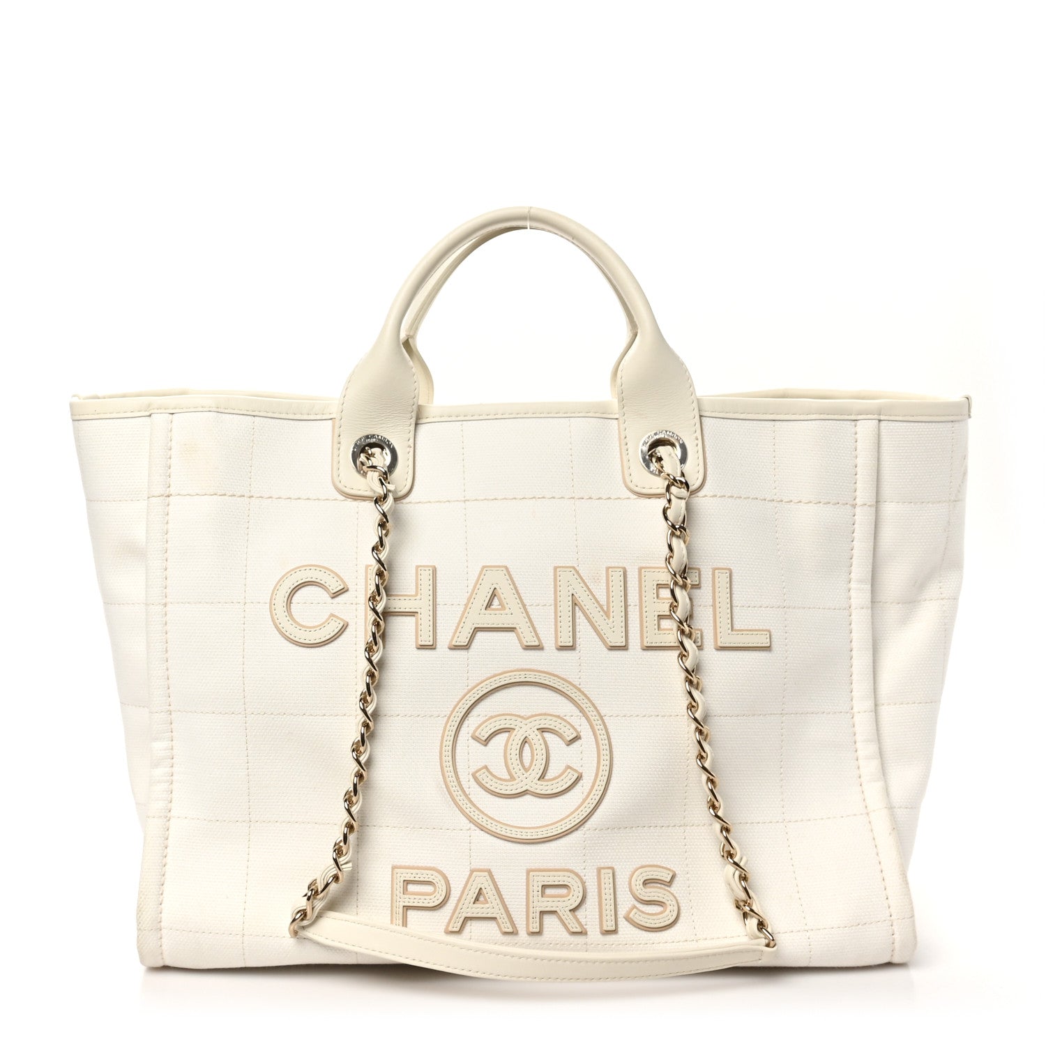 Chanel Cotton Medium Deauville Tote White 1 of 11