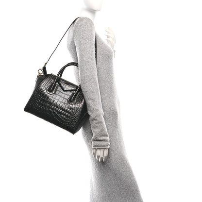 Givenchy Calfskin Crocodile Embossed Small Antigona Black 2 of 10