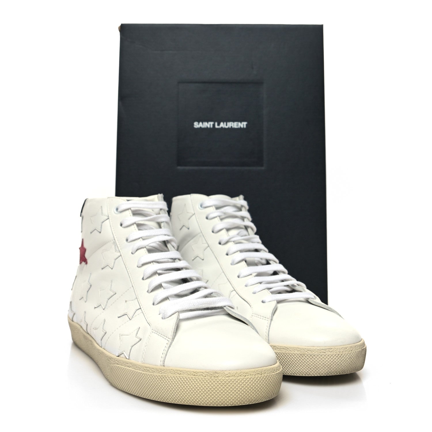Saint Laurent Calfskin High Top Sneakers 44 White 10 of 10