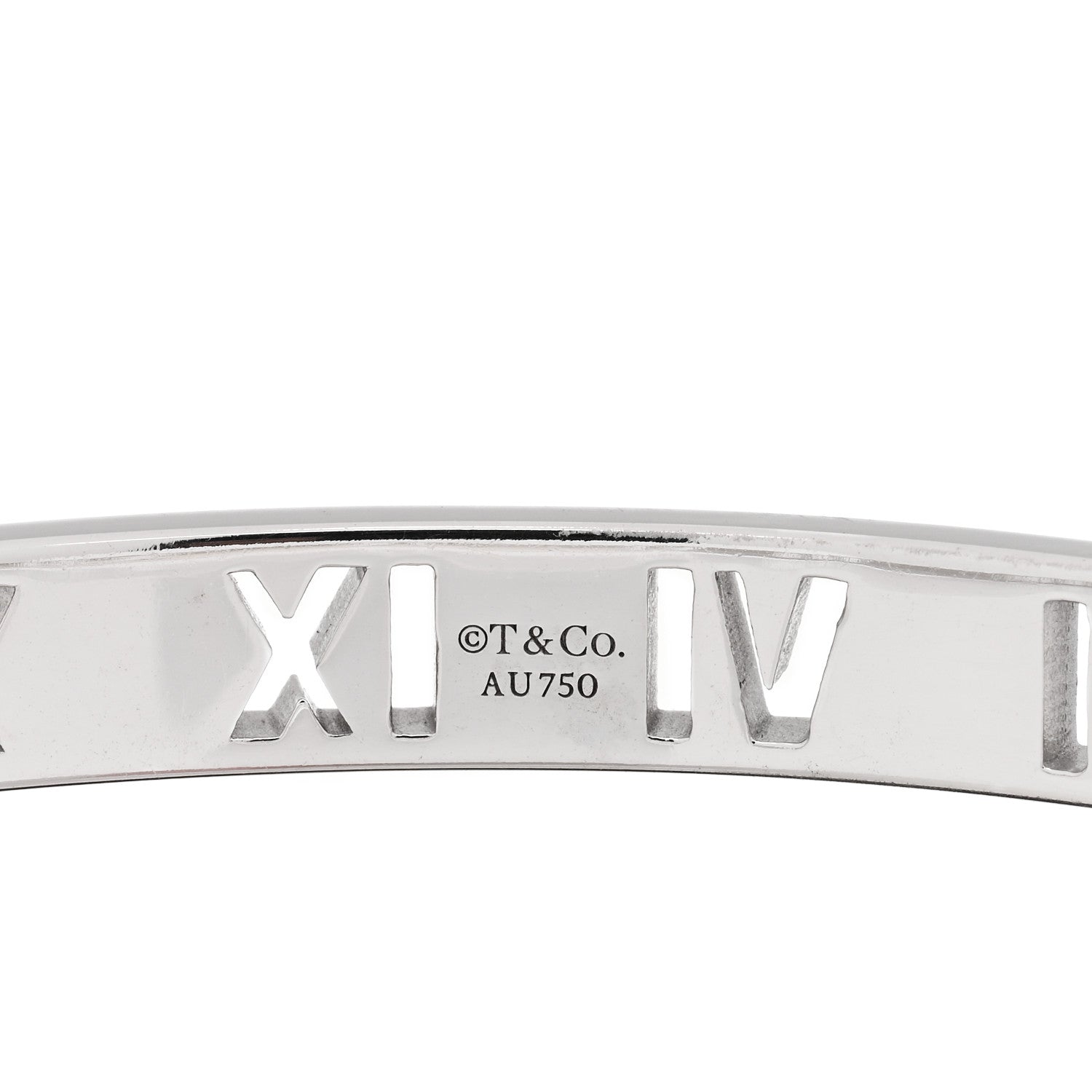 Tiffany 18K White Gold Diamond Atlas Pierced Hinged Bangle Bracelet 3 of 4