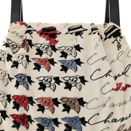 Chanel Velour Camellia Print Frame Bag White 8 of 12