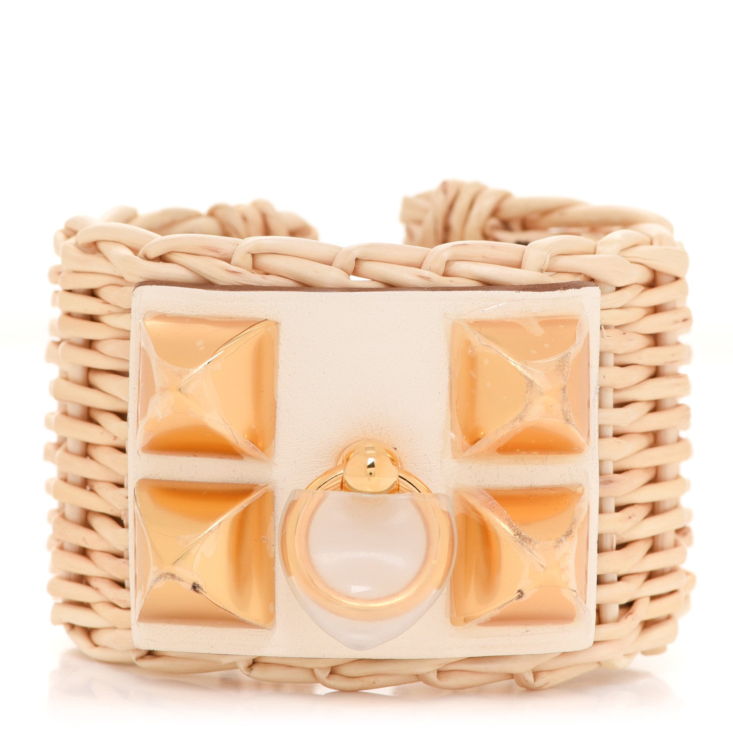 Hermes Barenia Osier Collier De Chien CDC Picnic Bracelet T2 Nata 1 of 7