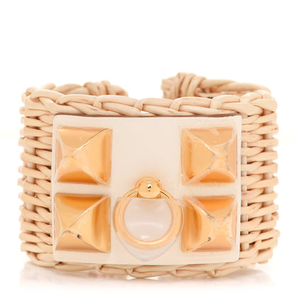 Hermes Barenia Osier Collier De Chien CDC Picnic Bracelet T2 Nata 1 of 7