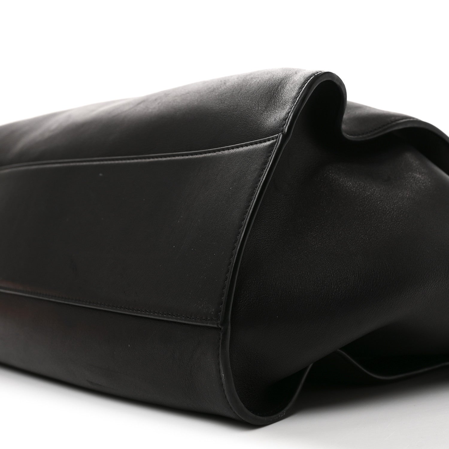 The Row Polished Saddle Calfskin Marlo 17 Tote Bag Black 9 of 9
