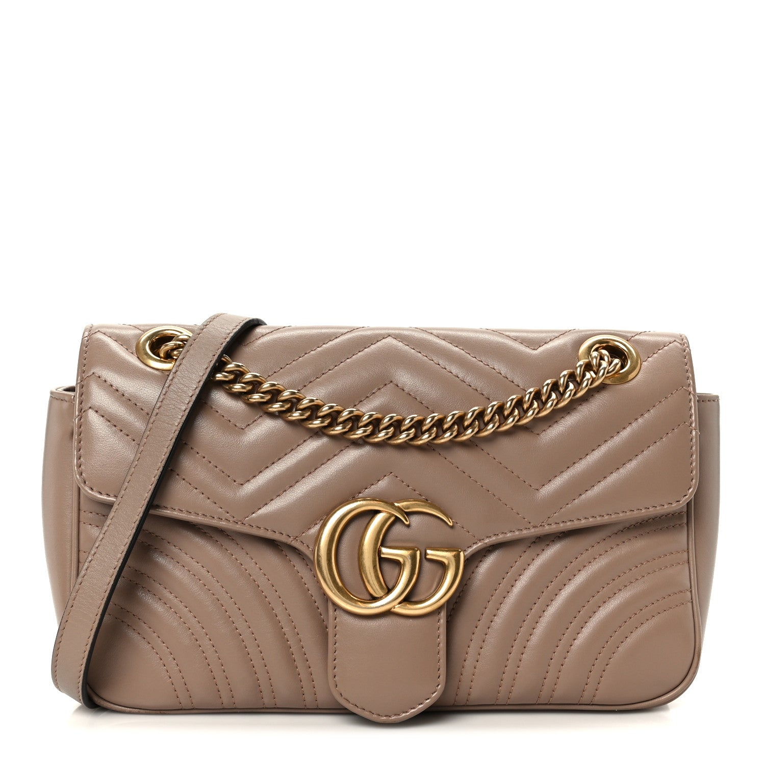 Gucci Calfskin Matelasse Small GG Marmont Shoulder Bag Porcelain Rose 1 of 11