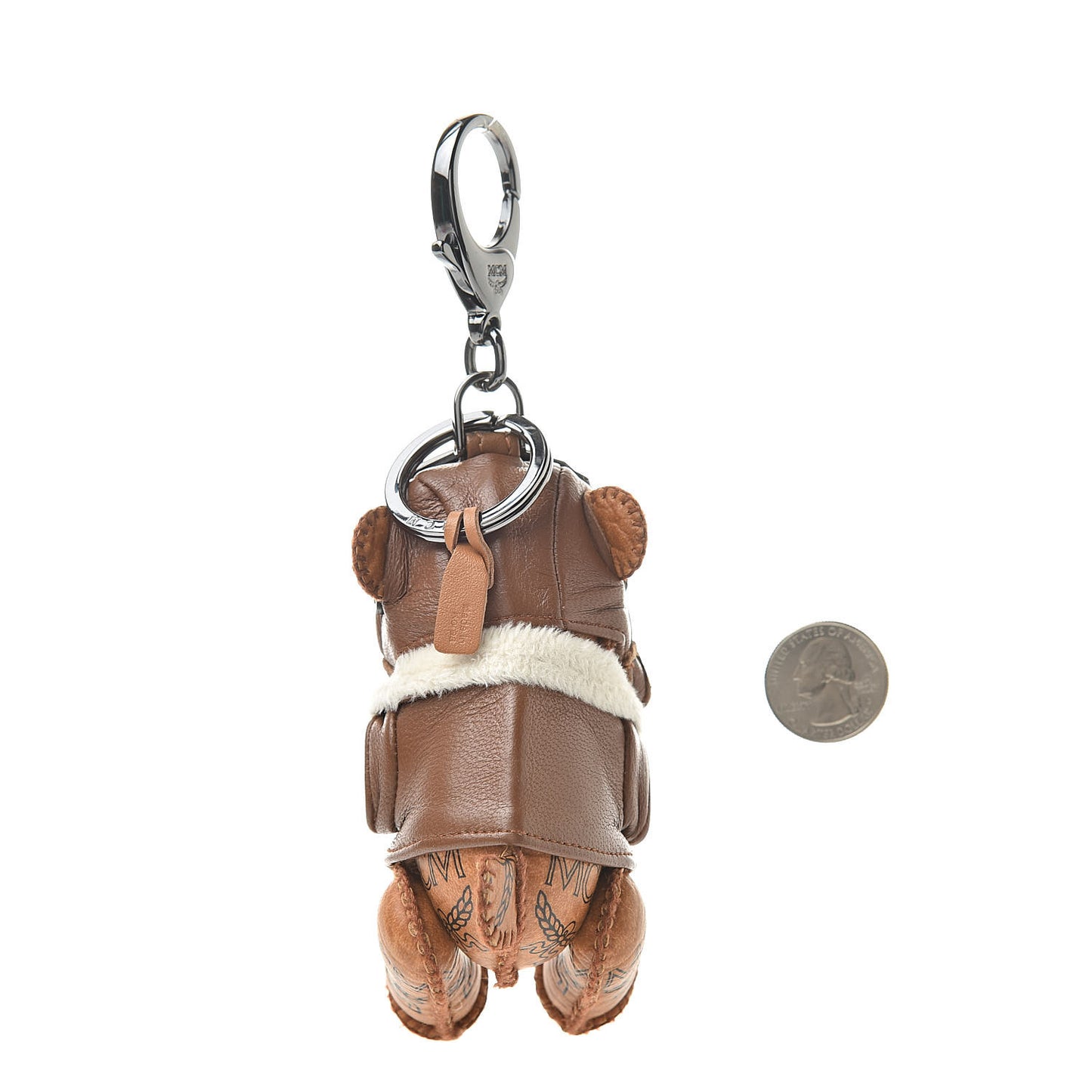 Visetos Aviator Bear Key Ring Bag Charm Beige