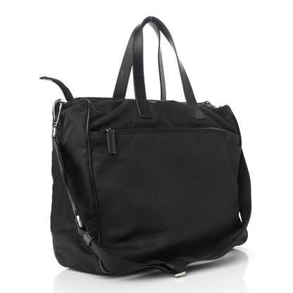 Prada Nylon Saffiano Front Pocket Tote Black 3 of 14