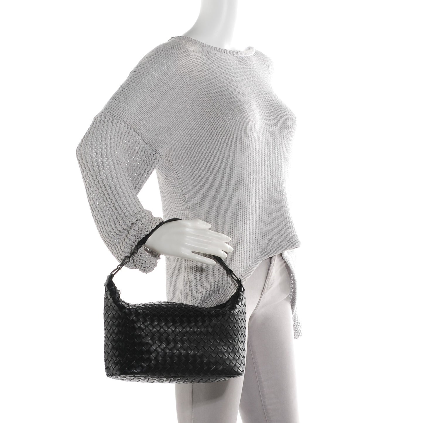 Nappa Intrecciato Small Shoulder Bag Black