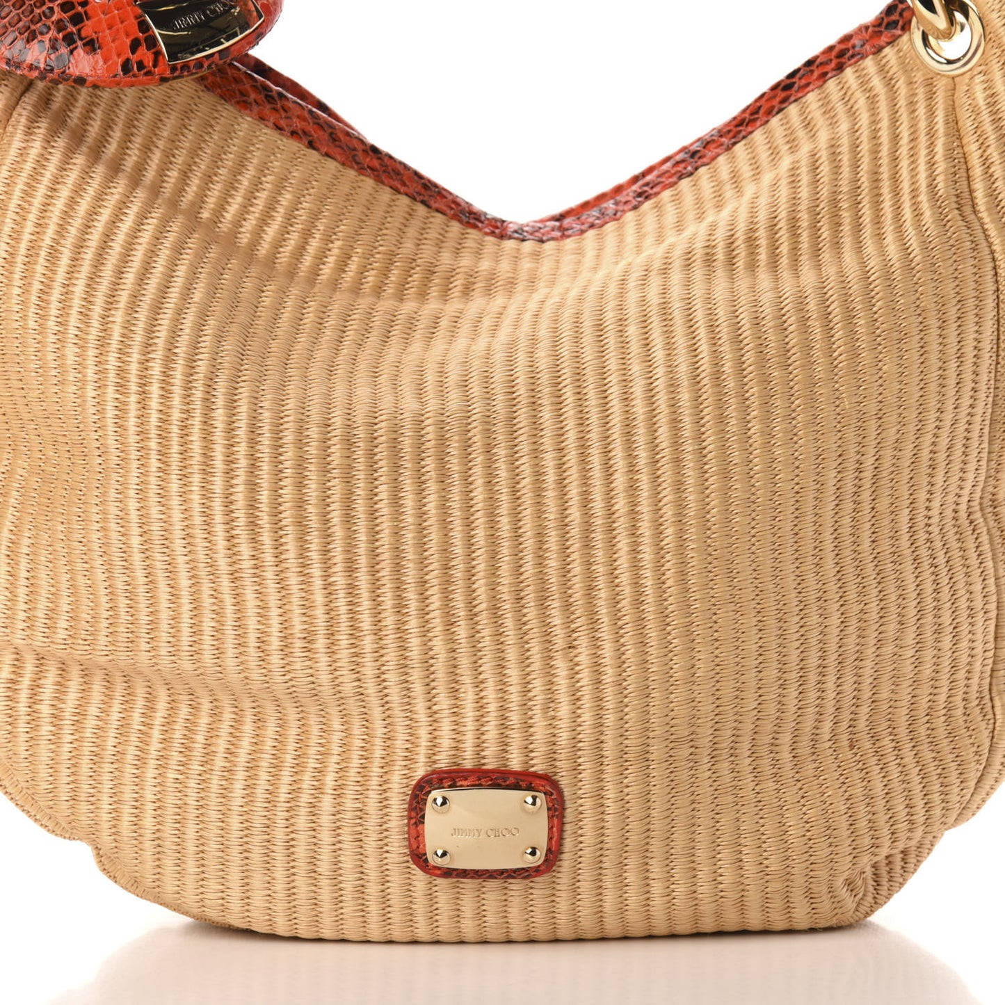 Raffia Snakeskin Sky Hobo Orange