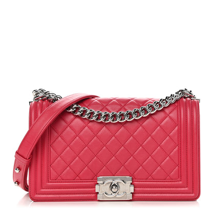 Chanel Lambskin Quilted Medium Boy Flap Fuchsia 1 of 17