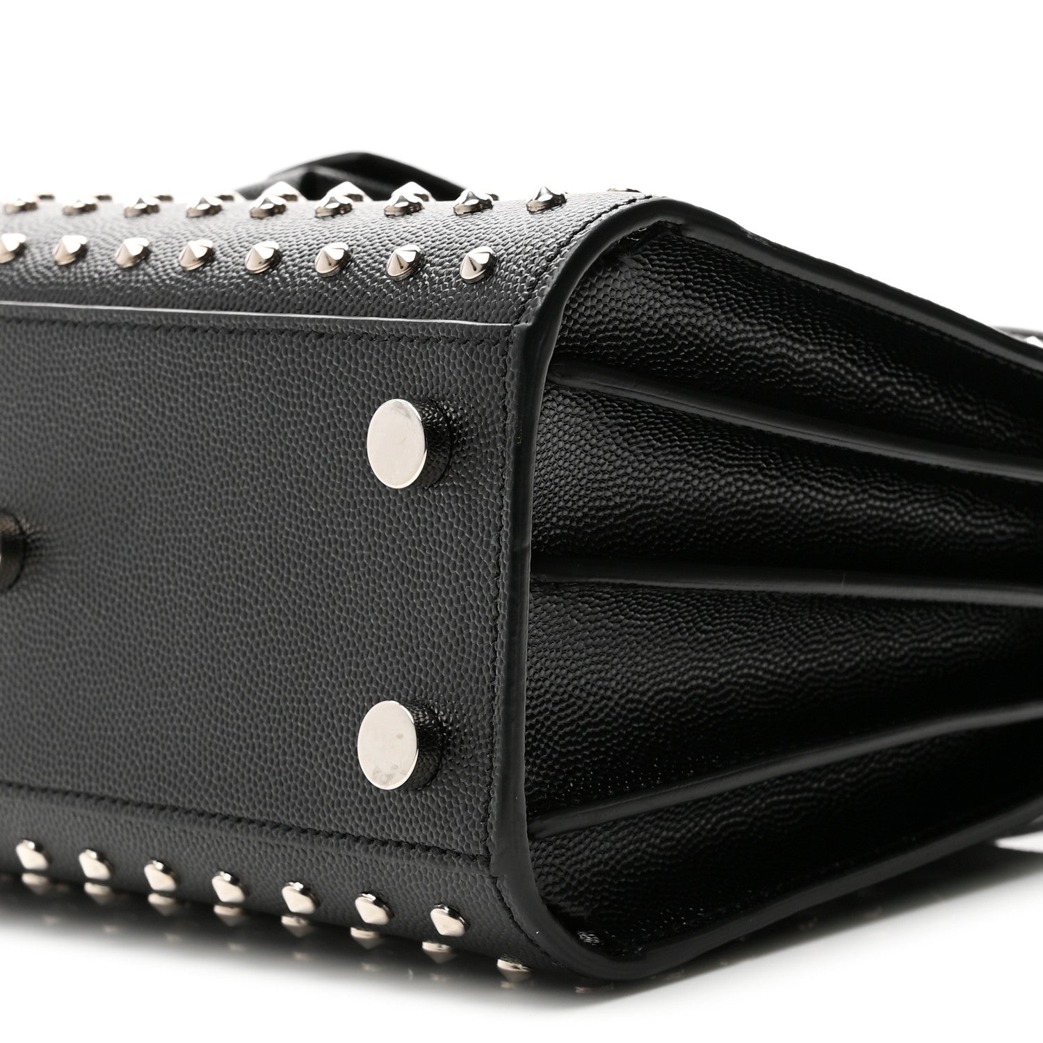 Saint Laurent Calfskin Studded Nano Sac De Jour Black 9 of 9