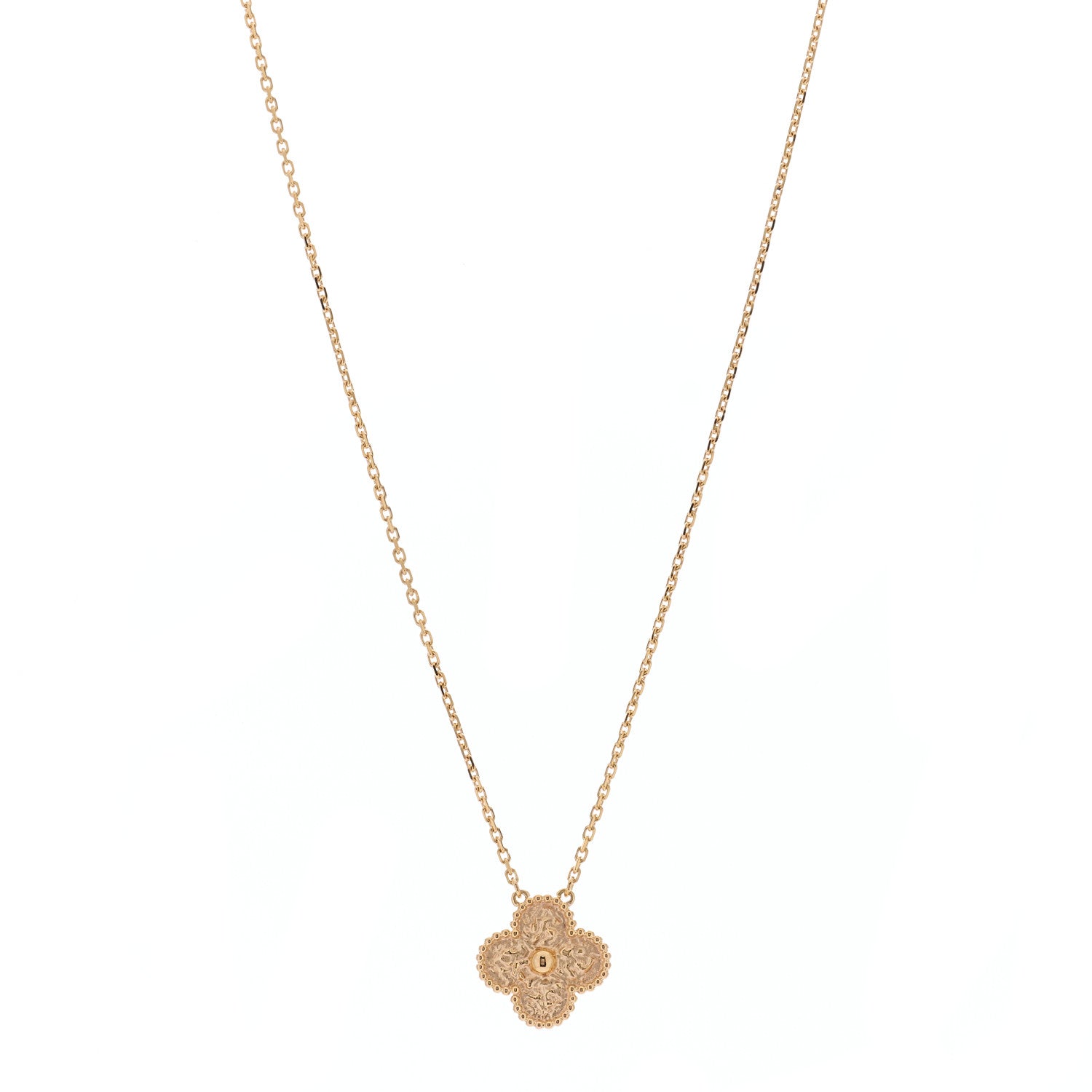 Van Cleef & Arpels 18K Rose Gold Vintage Alhambra Pendant Necklace 1 of 5