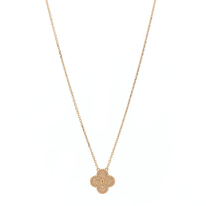 Van Cleef & Arpels 18K Rose Gold Vintage Alhambra Pendant Necklace 1 of 5