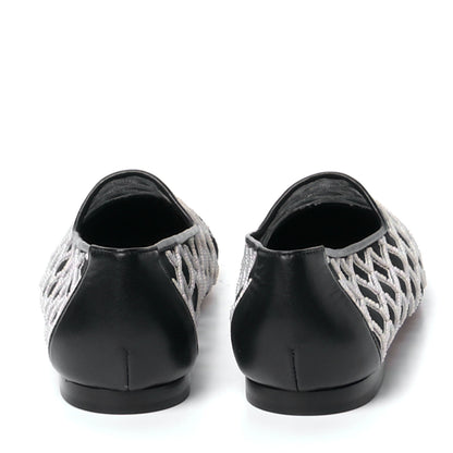 Chanel Mesh Pearl Grosgrain Cap Toe CC Loafers 36.5 Black Ivory 6 of 10