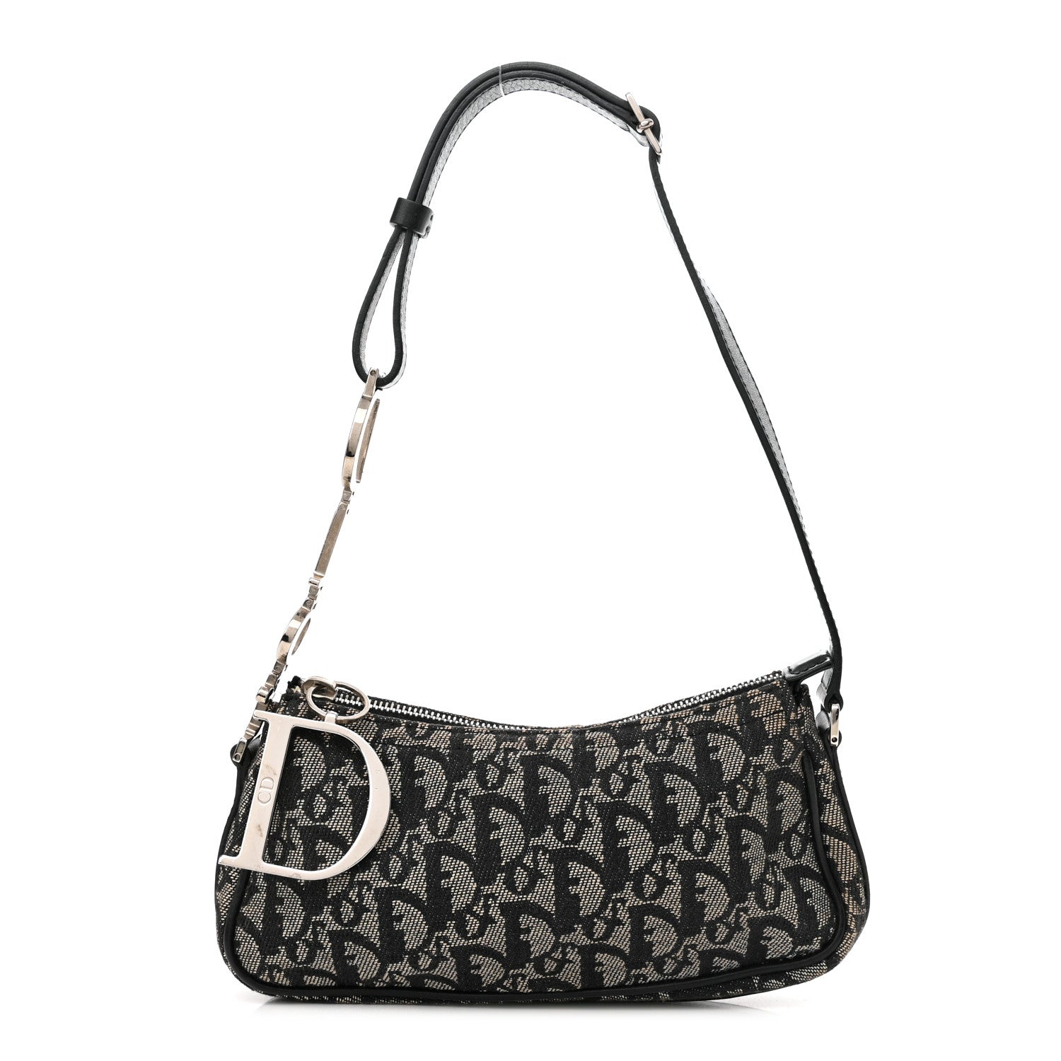 Christian Dior Monogram Shoulder Bag Pochette Black 1 of 12