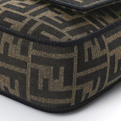 Fendi Fabric Jacquard FF 1974 Medium Baguette Tobacco Moro Black 8 of 9