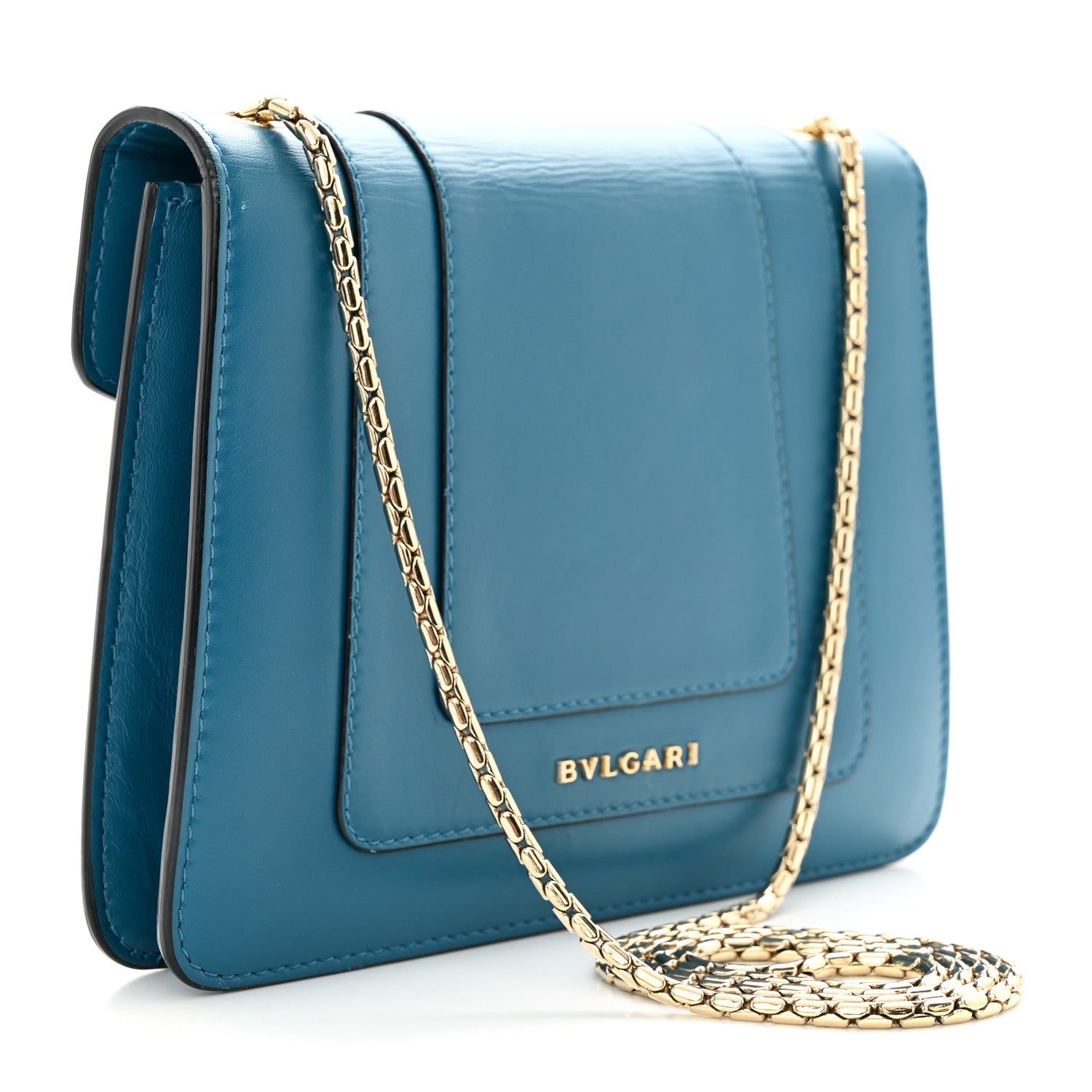 Bulgari Calfskin Serpenti Forever Crossbody Blue 3 of 30