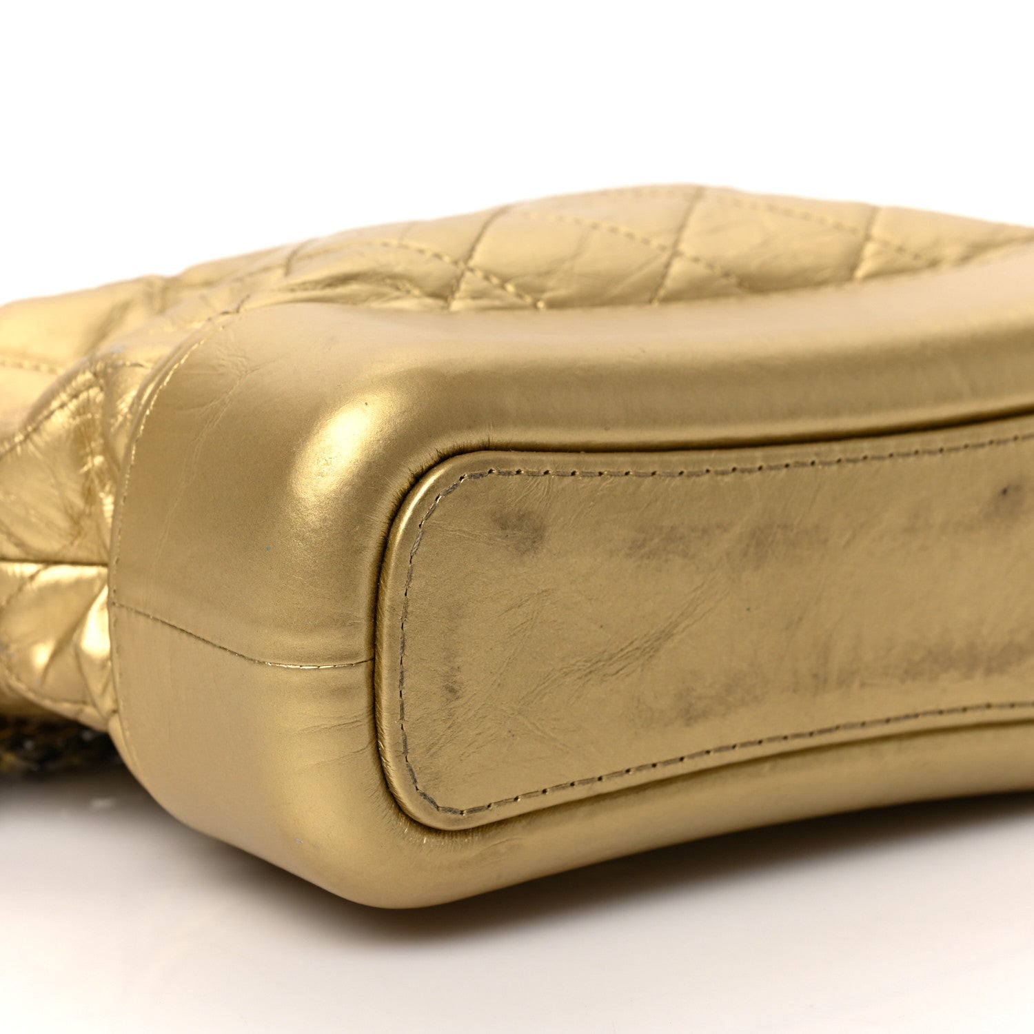 Chanel Metallic Aged Calfskin Quilted Small Gabrielle Hobo Gold 8 of 9