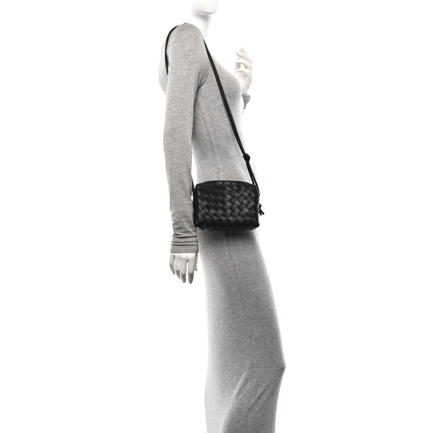 Nappa Intrecciato Mini Loop Camera Bag Black