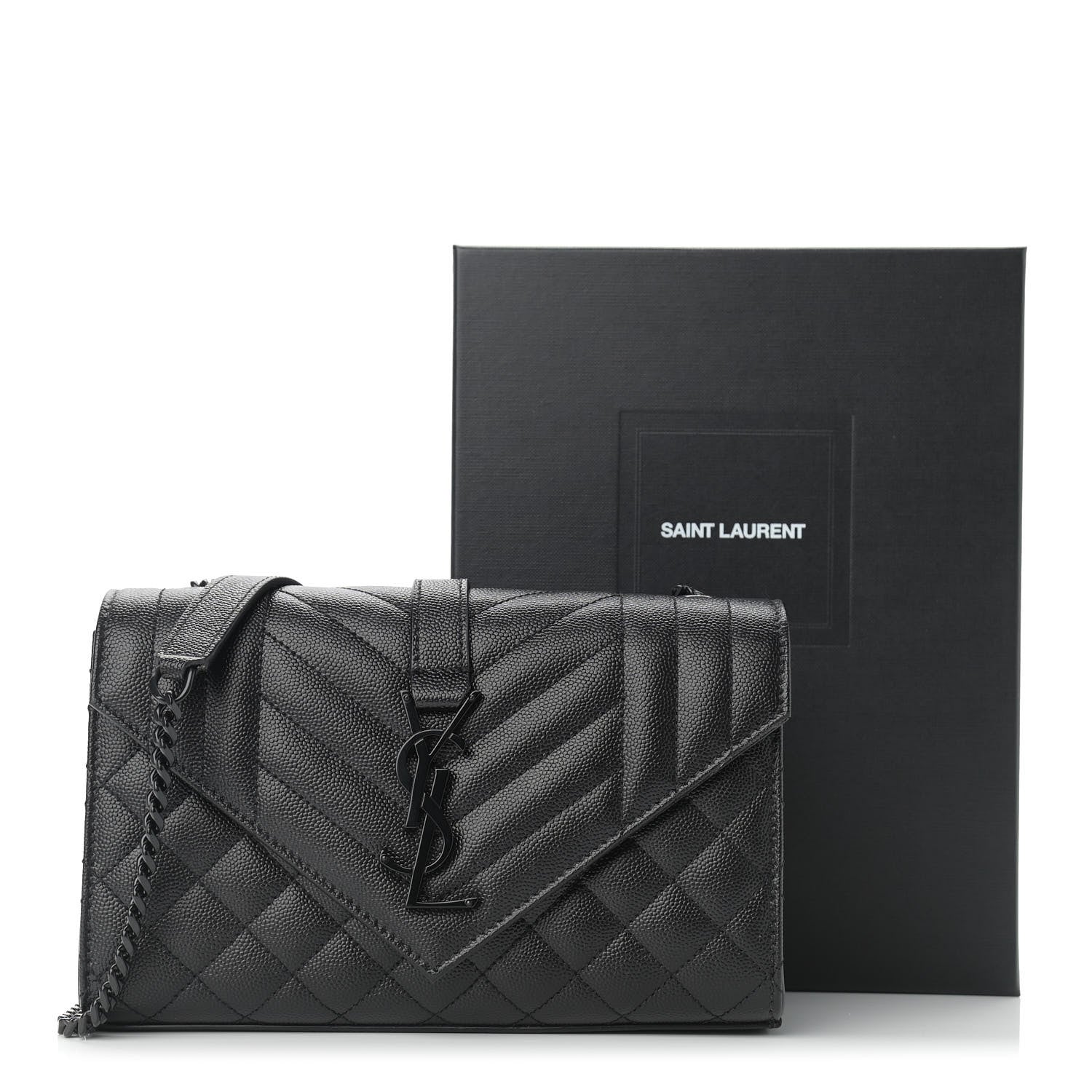 Saint Laurent Grain De Poudre Textured Mixed Matelasse Triquilt Small Monogram Satchel Black 10 of 10