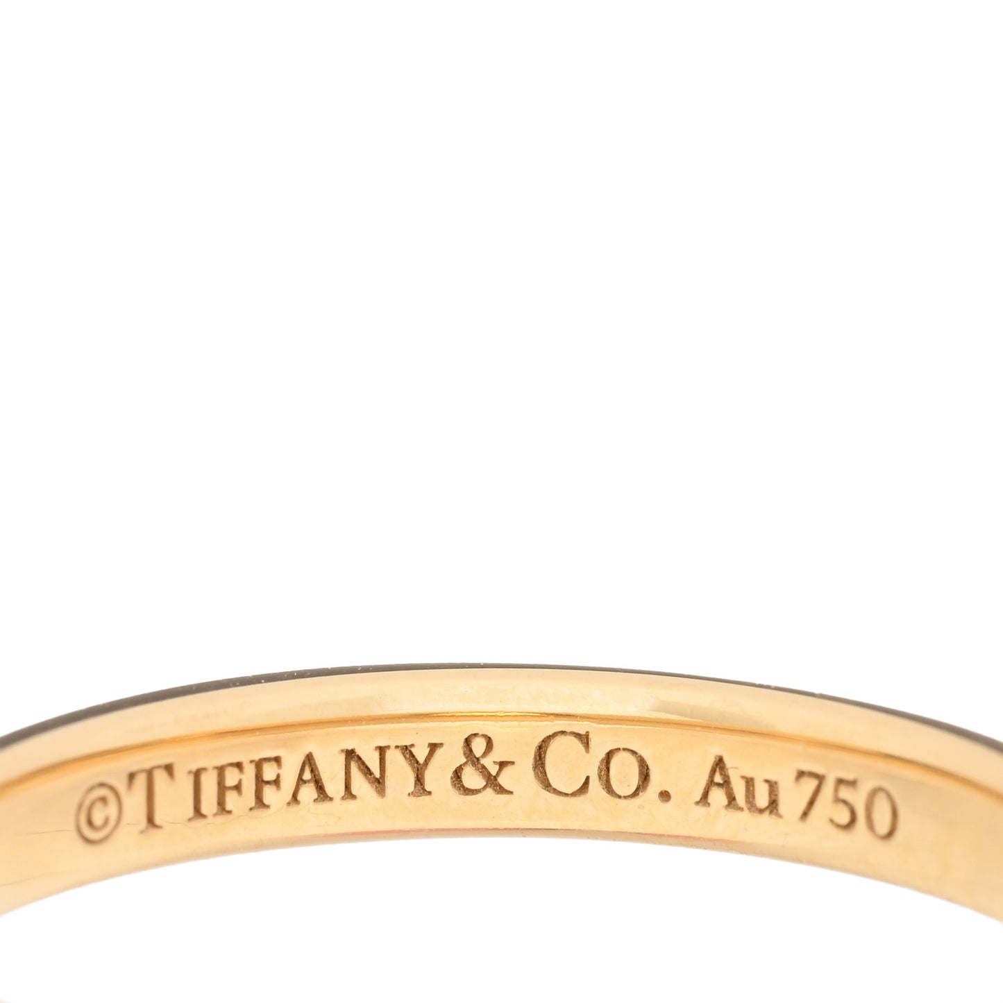 18K Yellow Gold Diamond 2.5mm Tiffany True Band Ring 53 6.5