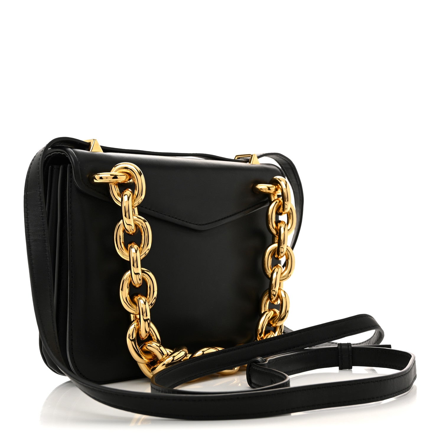 Bottega Veneta Calfskin Mount Envelope Bag Black 3 of 11