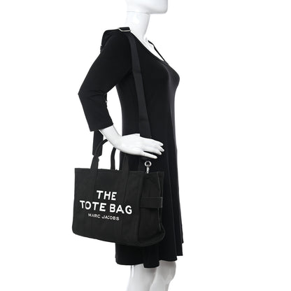 Marc Jacobs Cotton Canvas Mini The Traveler Tote Bag Black 2 of 9