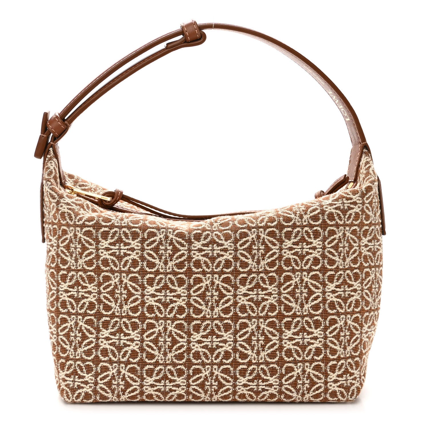 Loewe Jacquard Anagram Calfskin Small Cubi Bag Tan Pecan 1 of 9