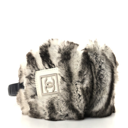 Chanel Chinchilla Fur CC Ear Muffs Beige Black 5 of 5