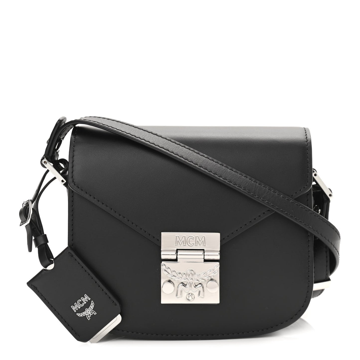 Calfskin Mini Patricia Crossbody Bag Black