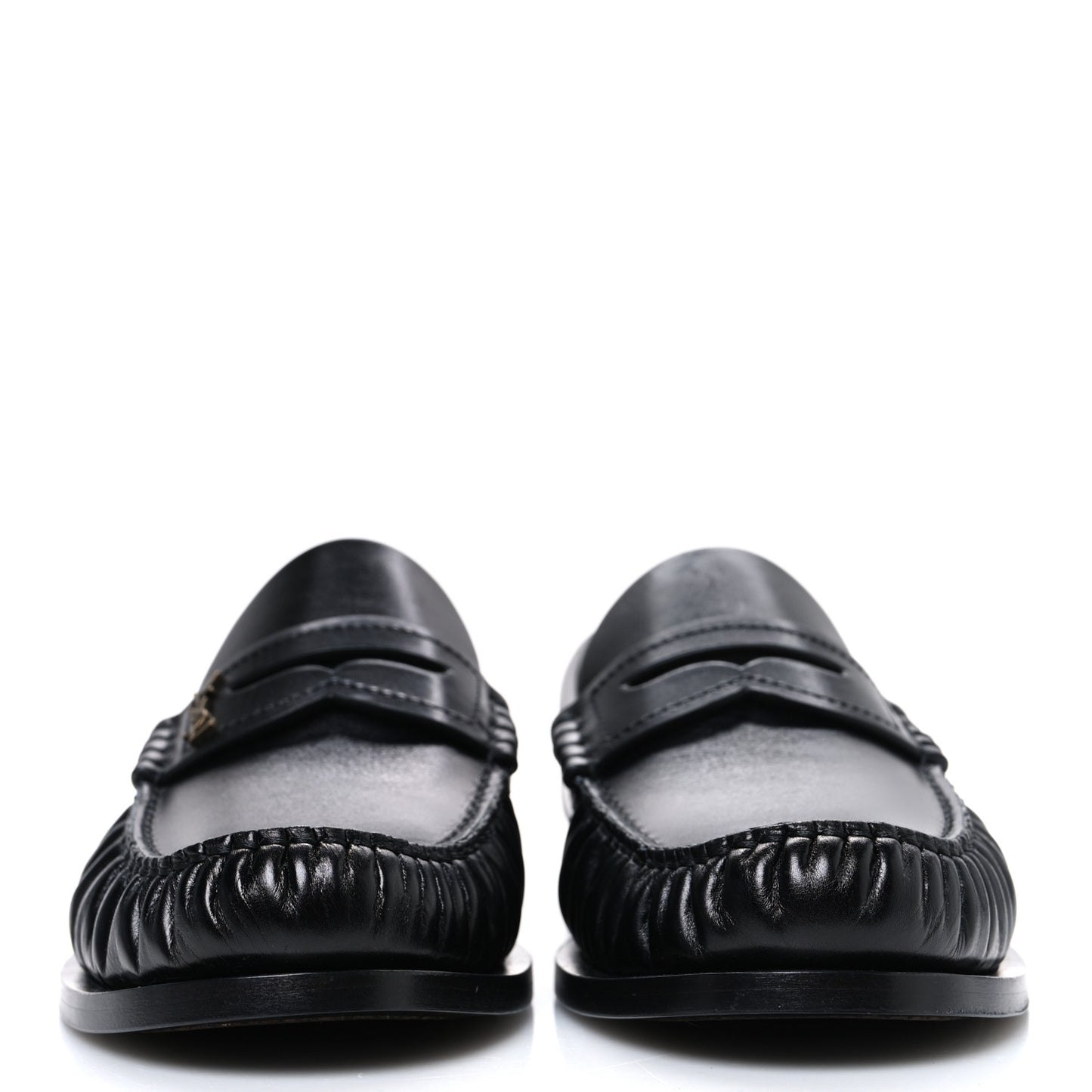 Calfskin Penny Loafers 38 Black
