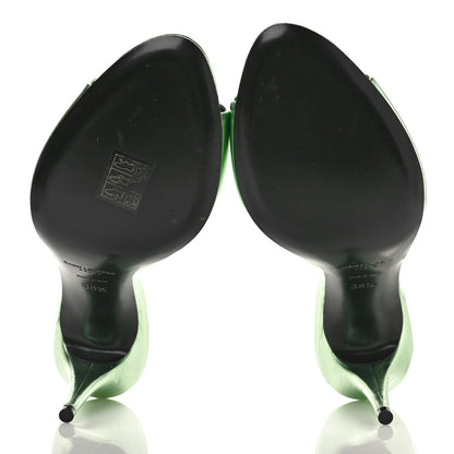 Saint Laurent Metallic Nappa La 16 Mule Sandals 38.5 Green 6 of 9