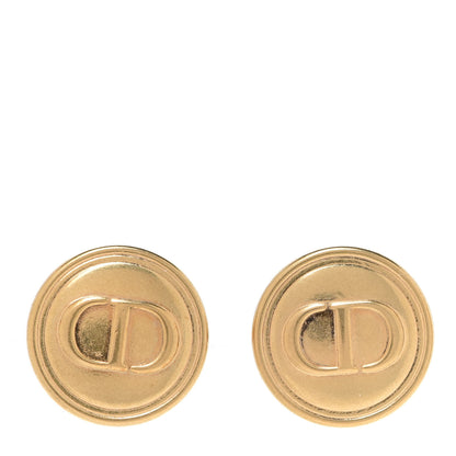 Christian Dior Metal CD Stud Earrings Gold 1 of 4