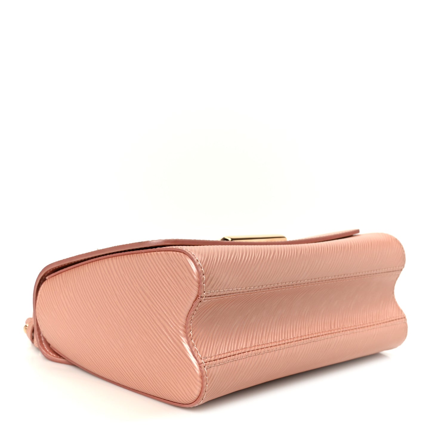 Metallic Epi Twist Shoulder Bag MM Rose Blossom Pink