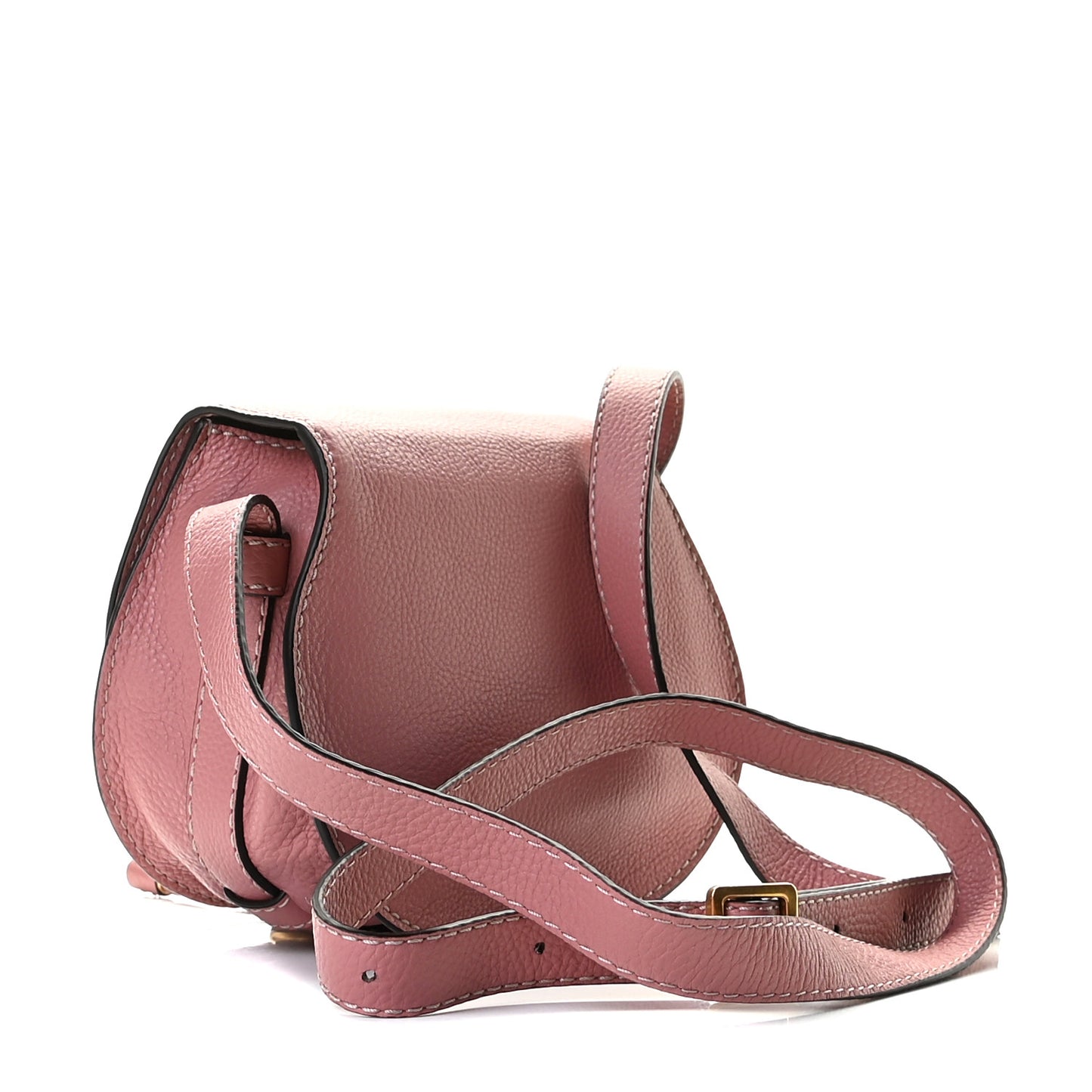 Calfskin Mini Marcie Round Crossbody Bag Rusty Pink