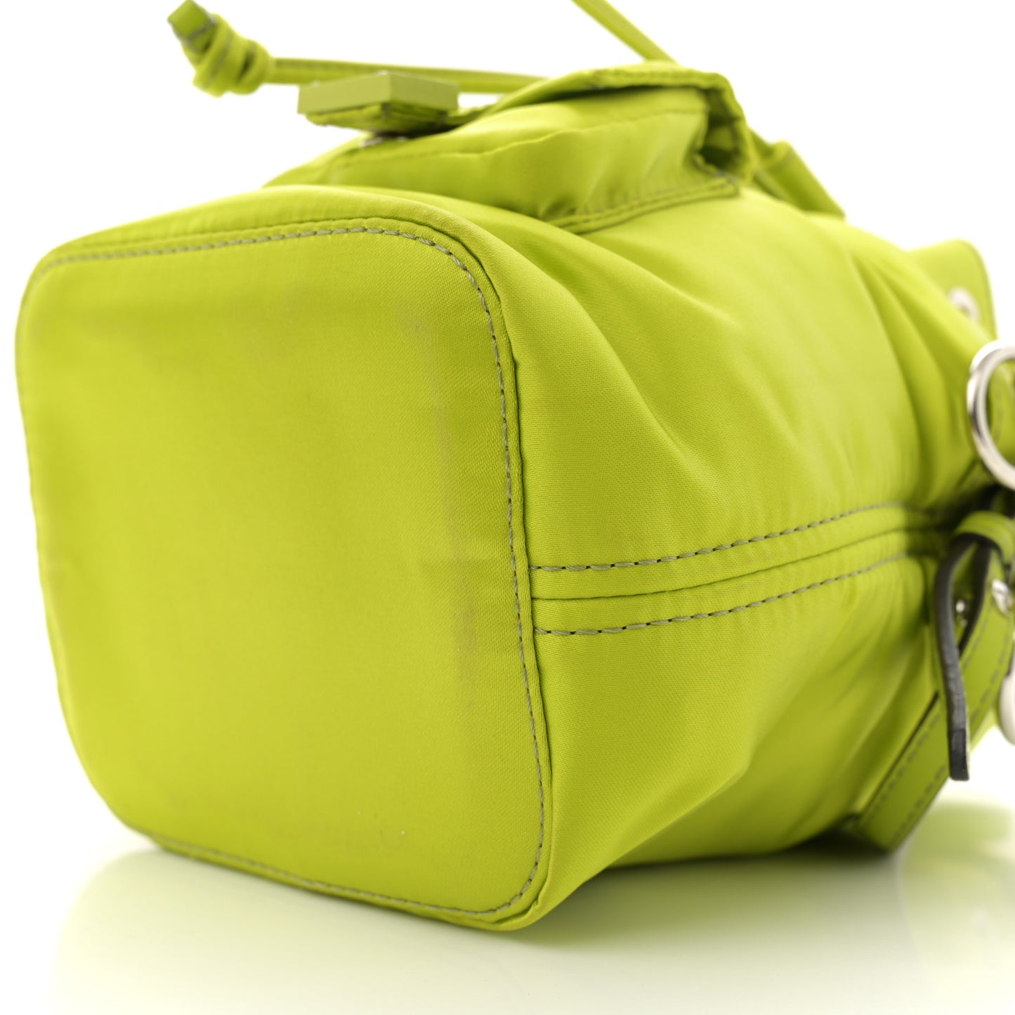 Nylon Ninfa Vitello King Cuoio Mini Mon Tresor Bucket Bag Wasabi