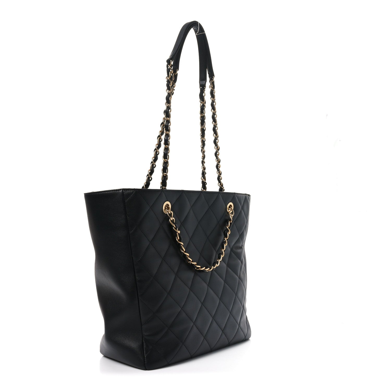 Chanel Lambskin Quilted Shopping Tote  Black 3 of 10