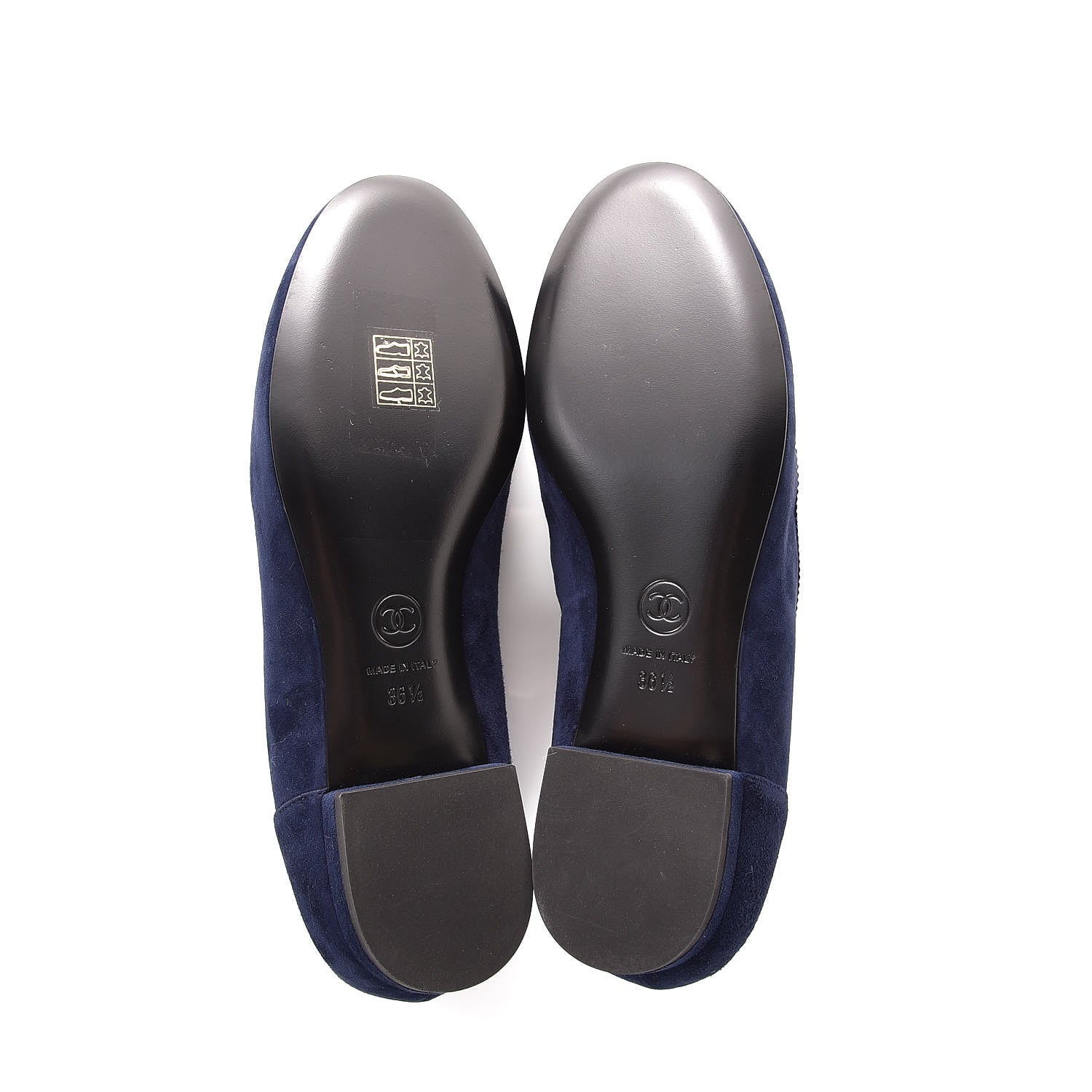 Chanel Kid Suede Grosgrain Moccasin Loafers 36.5 Navy 5 of 9