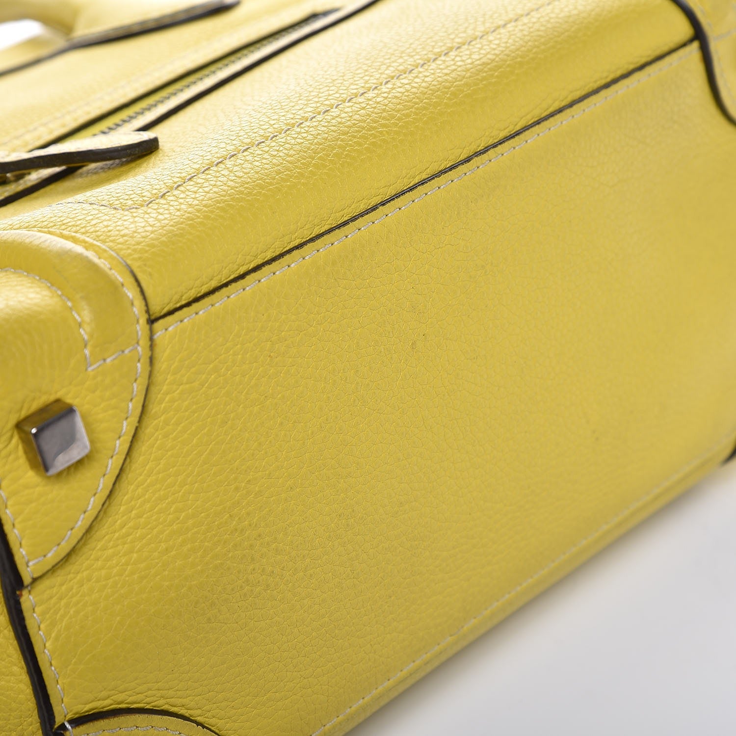 Celine Drummed Calfskin Micro Luggage Citron 19 of 19