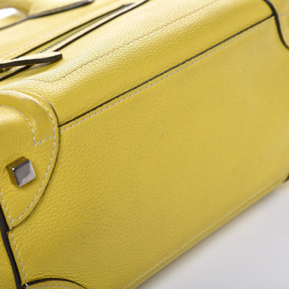 Celine Drummed Calfskin Micro Luggage Citron 19 of 19