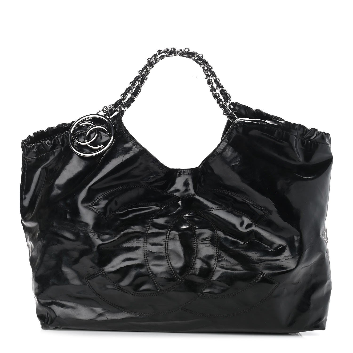 Chanel Vinyl XL Coco Cabas Black 3 of 12