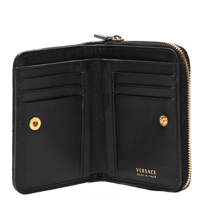 Versace Nappa Quilted Medusa Compact Zip Around Wallet Black 5 of 10