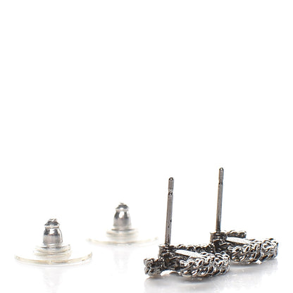 Chanel Ruthenium Crystal CC Earrings Gold 3 of 4
