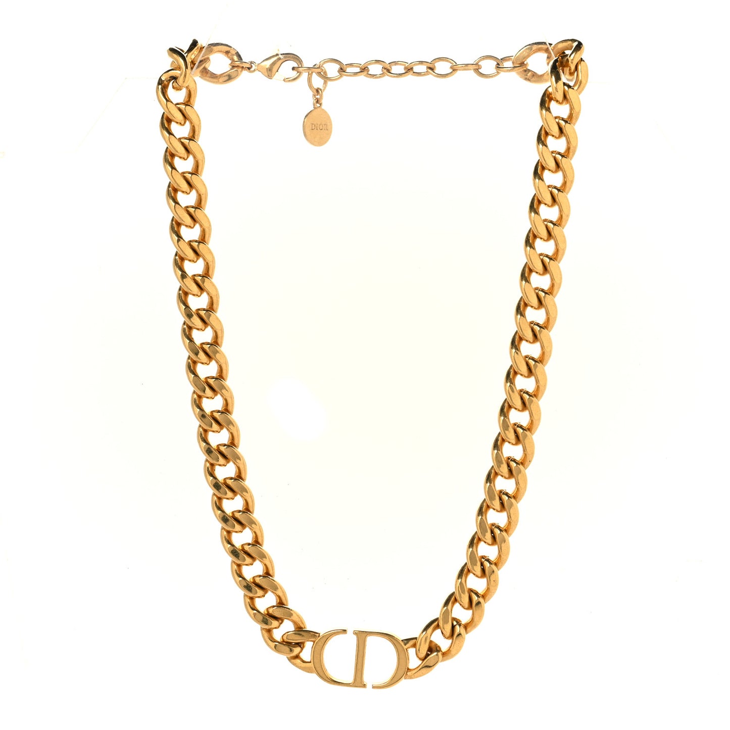 Metal CD Choker Necklace Gold