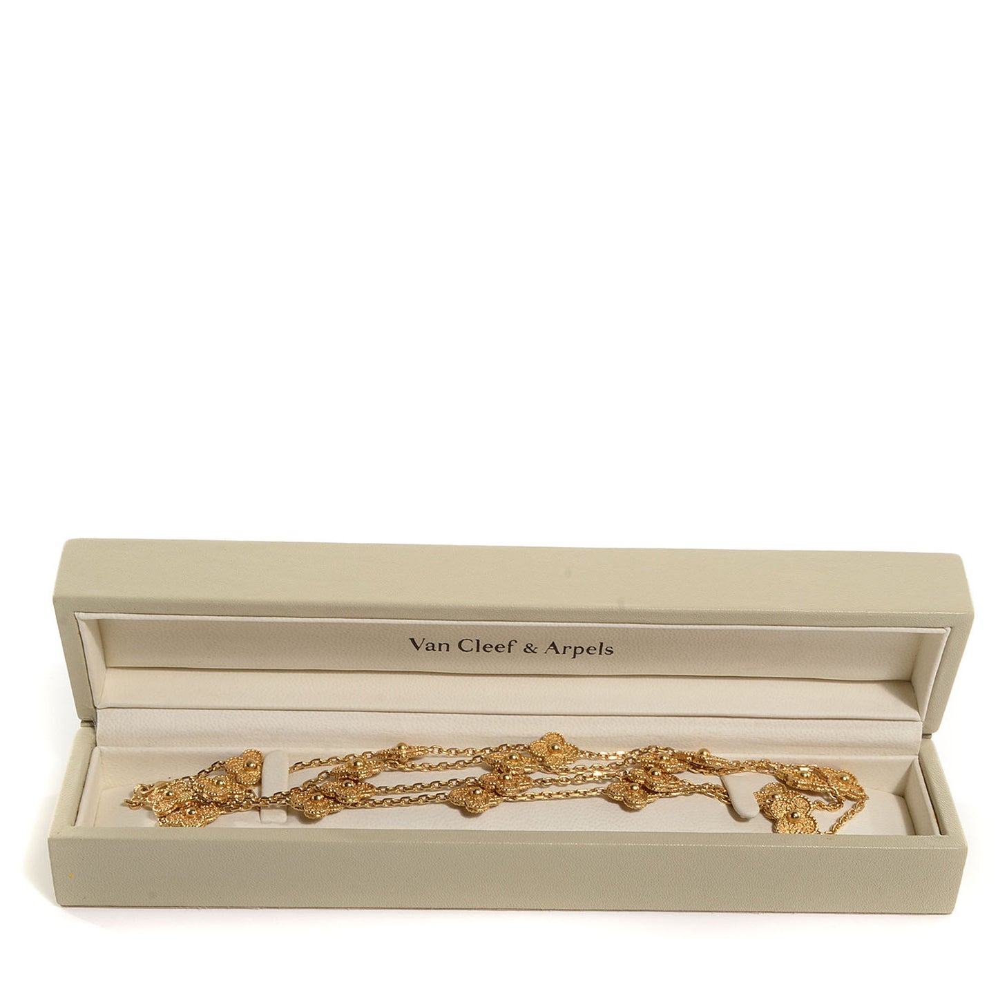 18K Yellow Gold 20 Motifs Vintage Alhambra Necklace