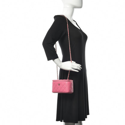Chanel Caviar Quilted Small Vanity Case With Chain Pink 2 of 10