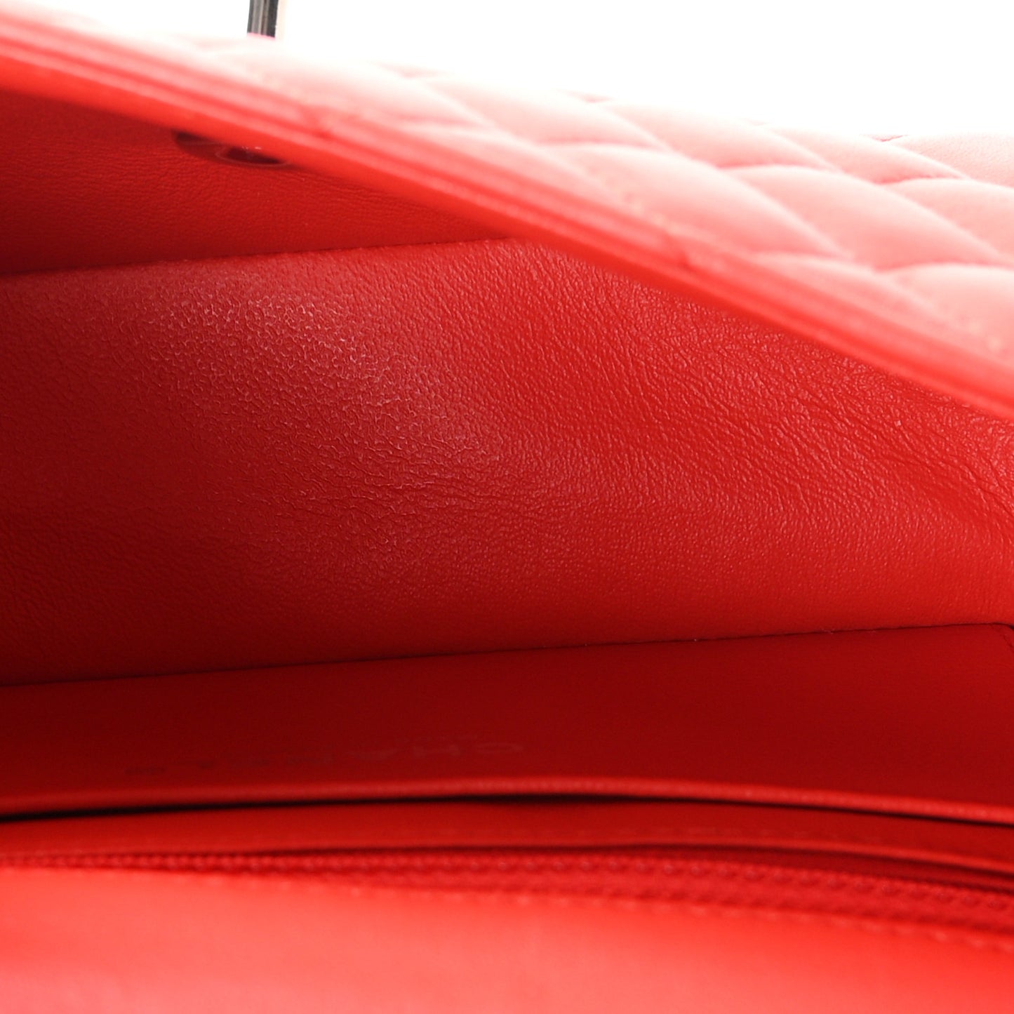 Lambskin Quilted Mini Rectangular Flap Red